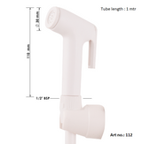 Health Faucet Economy Ivory with 1 Mtr./1.5 Mtr. Pvc Ivory Tube & Hook